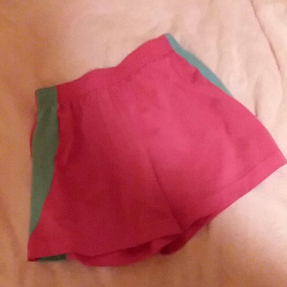Pink and blue girls athletic shorts